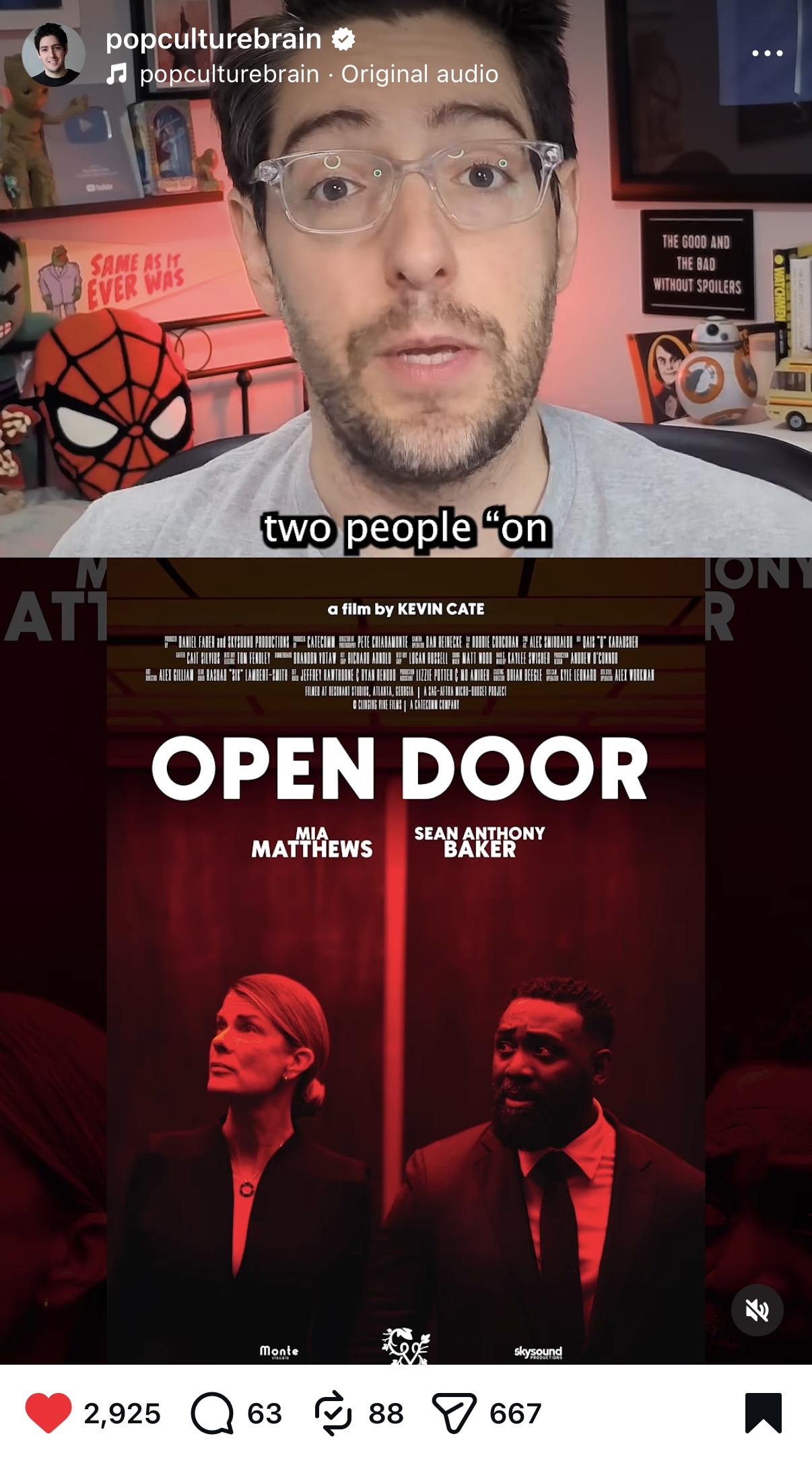 Pop Culture Brian reacting to OPEN DOOR